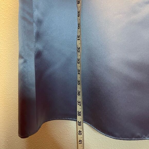 Bill Levkoff 3 piece Beaded Periwinkle Satin Formal Prom Dress Size 14 - Picture 4 of 9